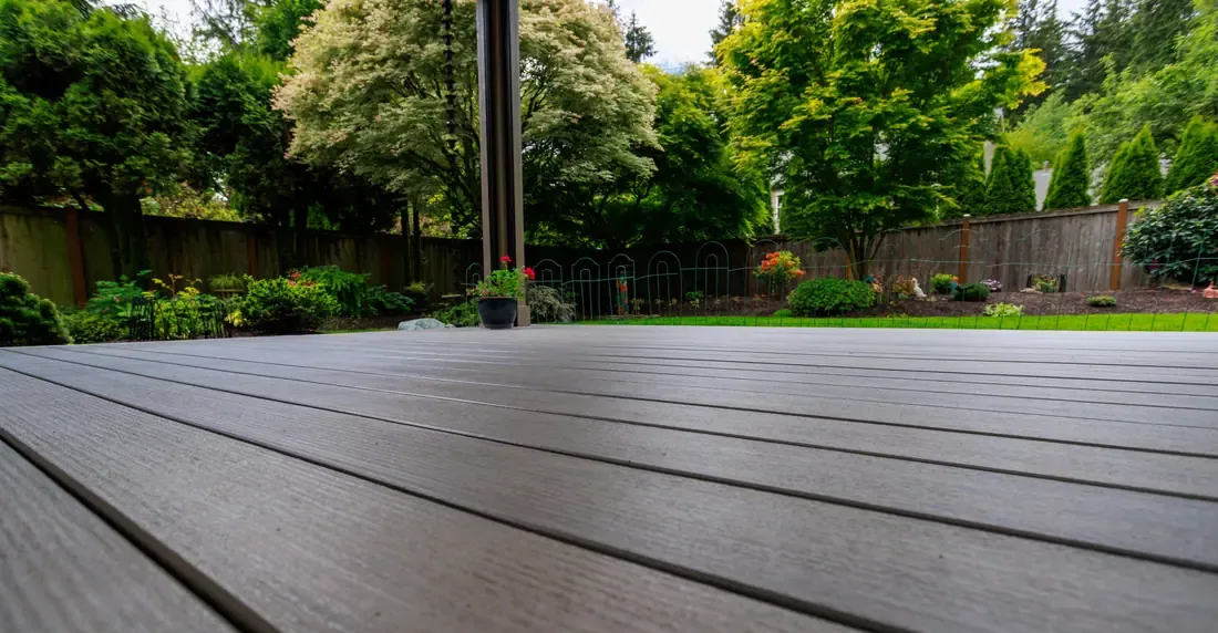Porcelain tile deck surface